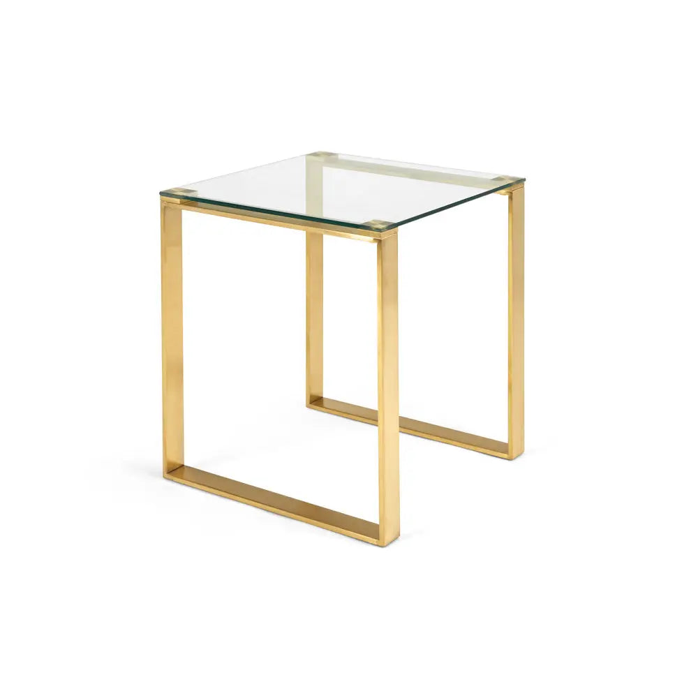 DAVID Brushed Gold End Table - Complete Home Furnish