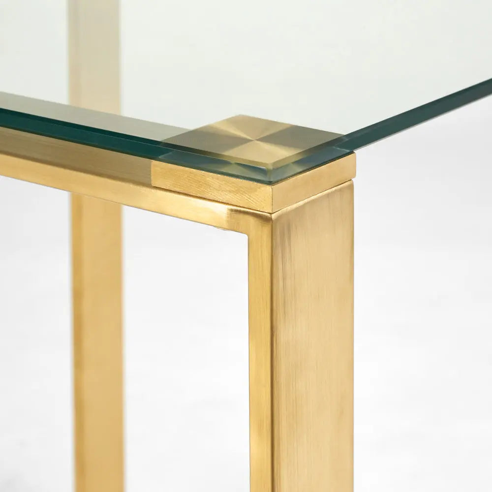 DAVID Brushed Gold End Table - Complete Home Furnish