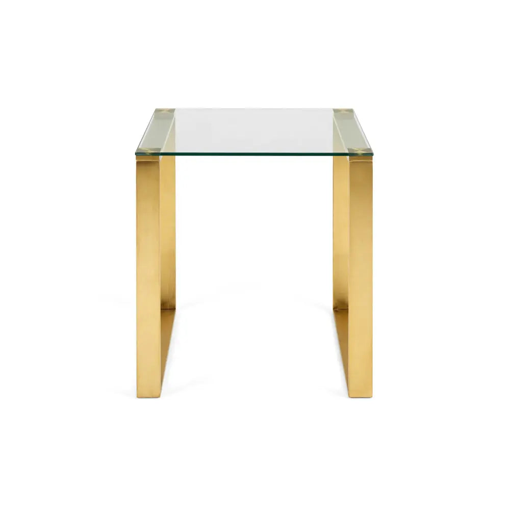 DAVID Brushed Gold End Table - Complete Home Furnish