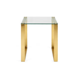 DAVID Brushed Gold End Table - Complete Home Furnish