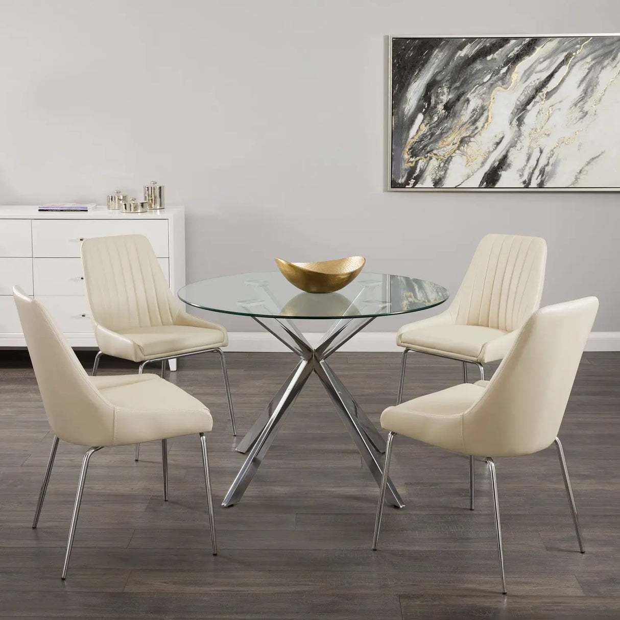 Ivanna Silver Dining Table - Xcella Furniture