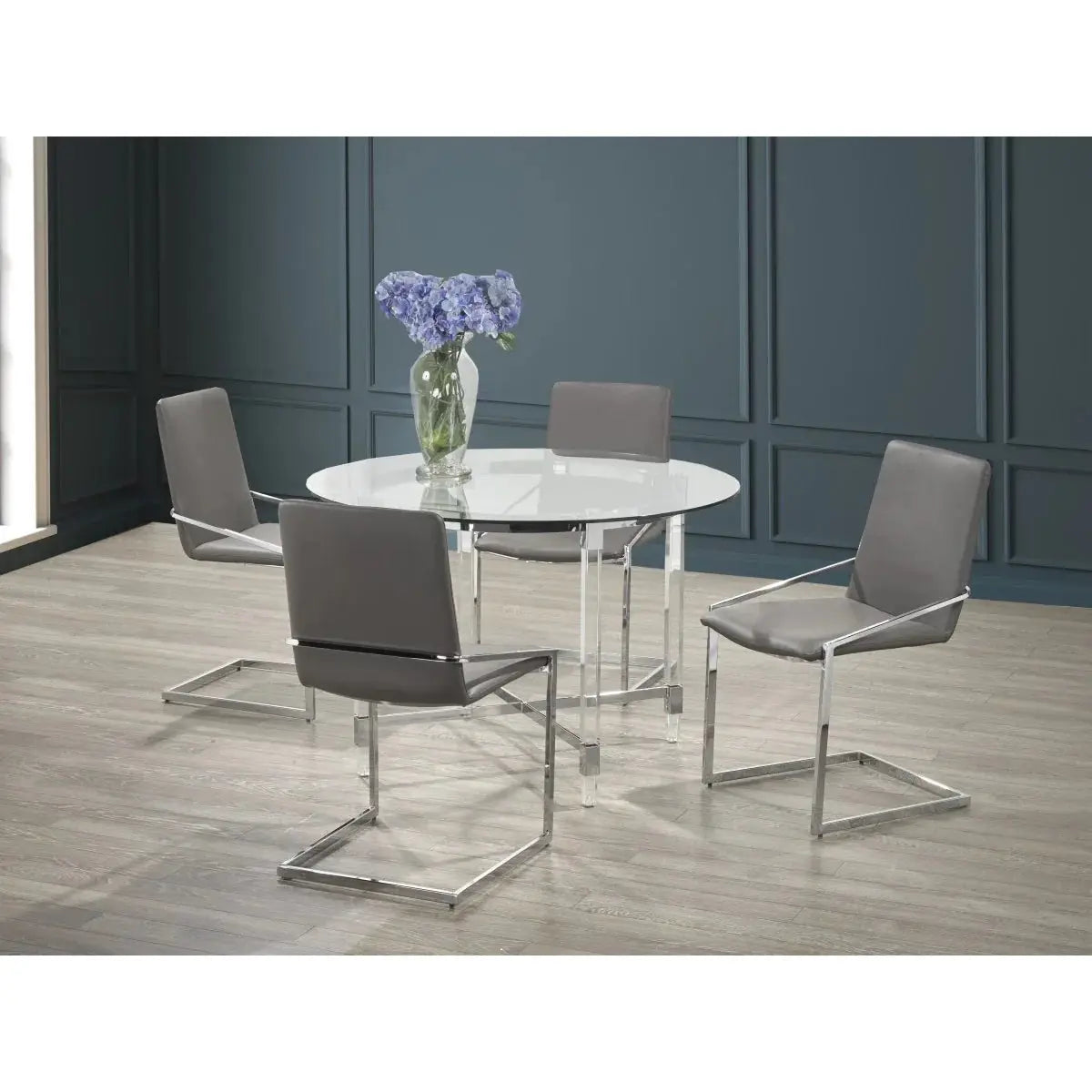 Jayden 5-Piece Dining Set in Grey Brassex