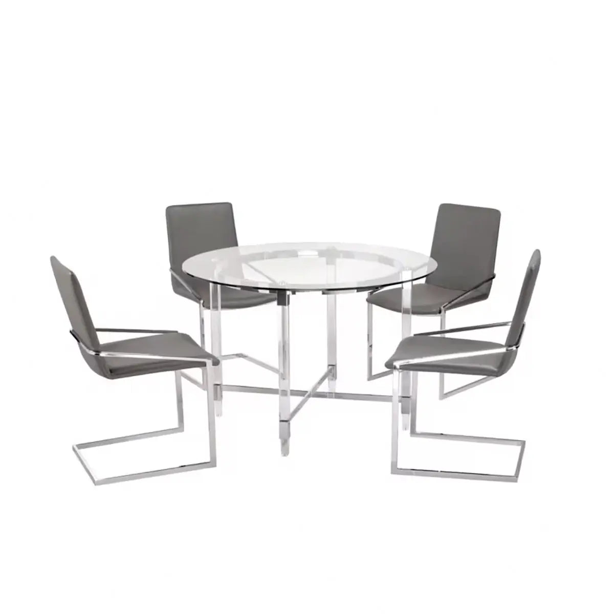 Jayden 5-Piece Dining Set in Grey Brassex