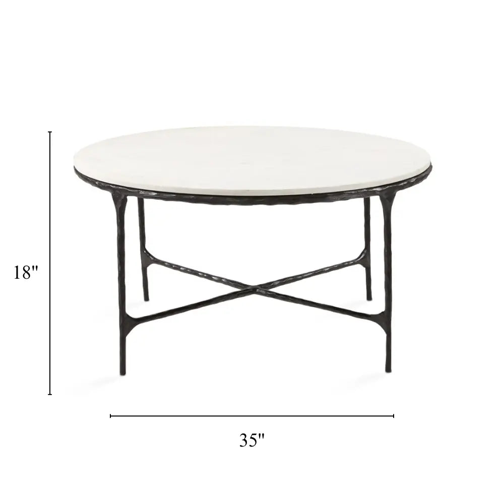 Ramona Marble Coffee Table - Black - Complete Home Furnish