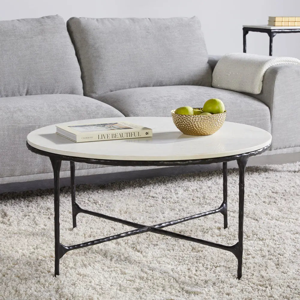 Ramona Marble Coffee Table - Black - Complete Home Furnish