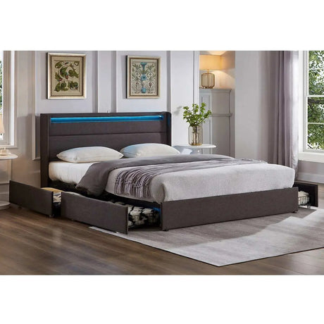 5343 LED Storage Platform Bed IF