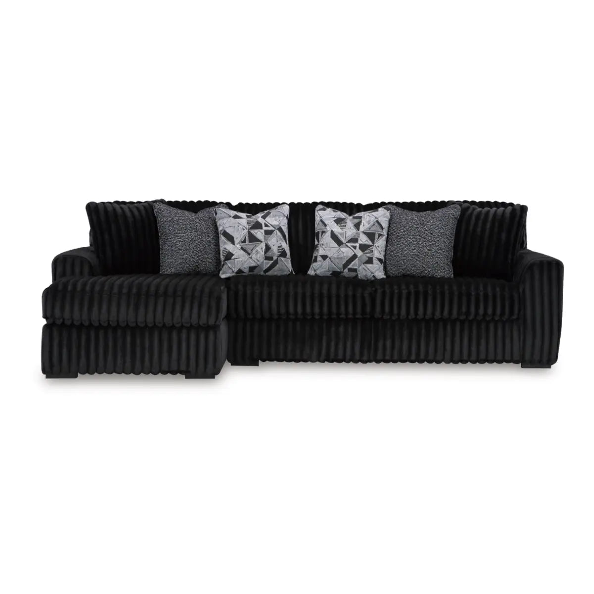 Ashley Midnight Madness Sofa with Chaise in Onyx Signature Design by Ashley