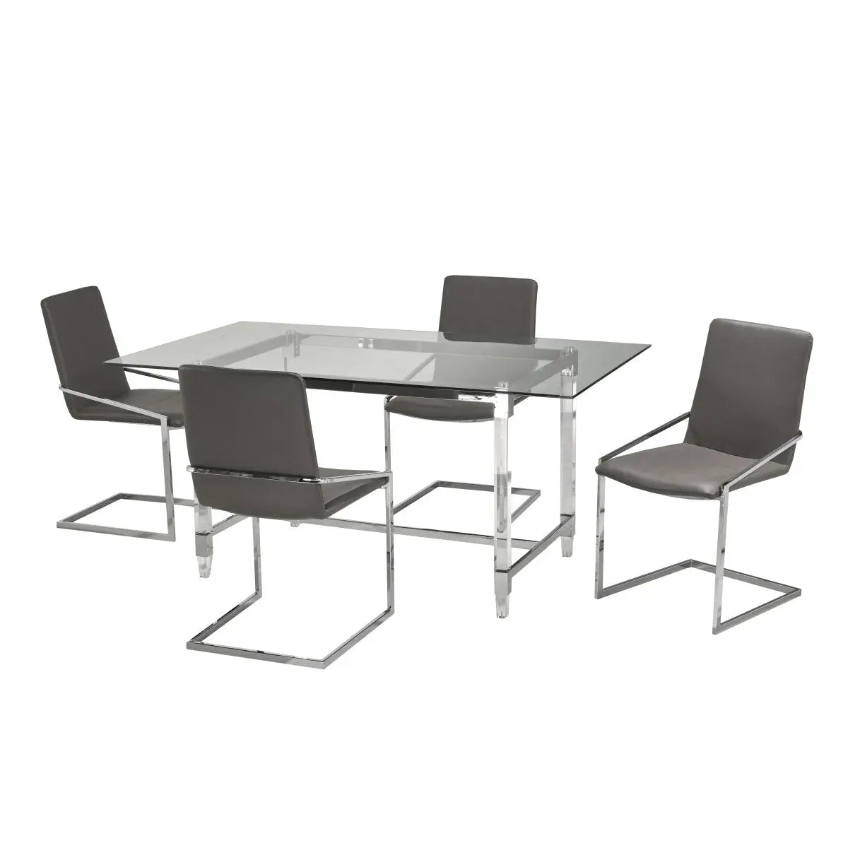 Magnum 5-Piece Dining Set in Grey Brassex