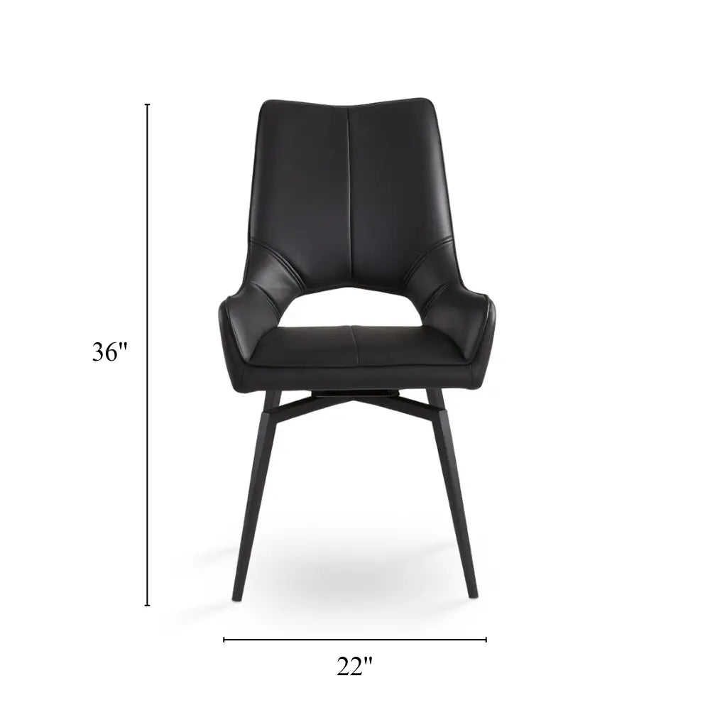 Bromley Swivel Dining Chair - Black - Xcella Furniture