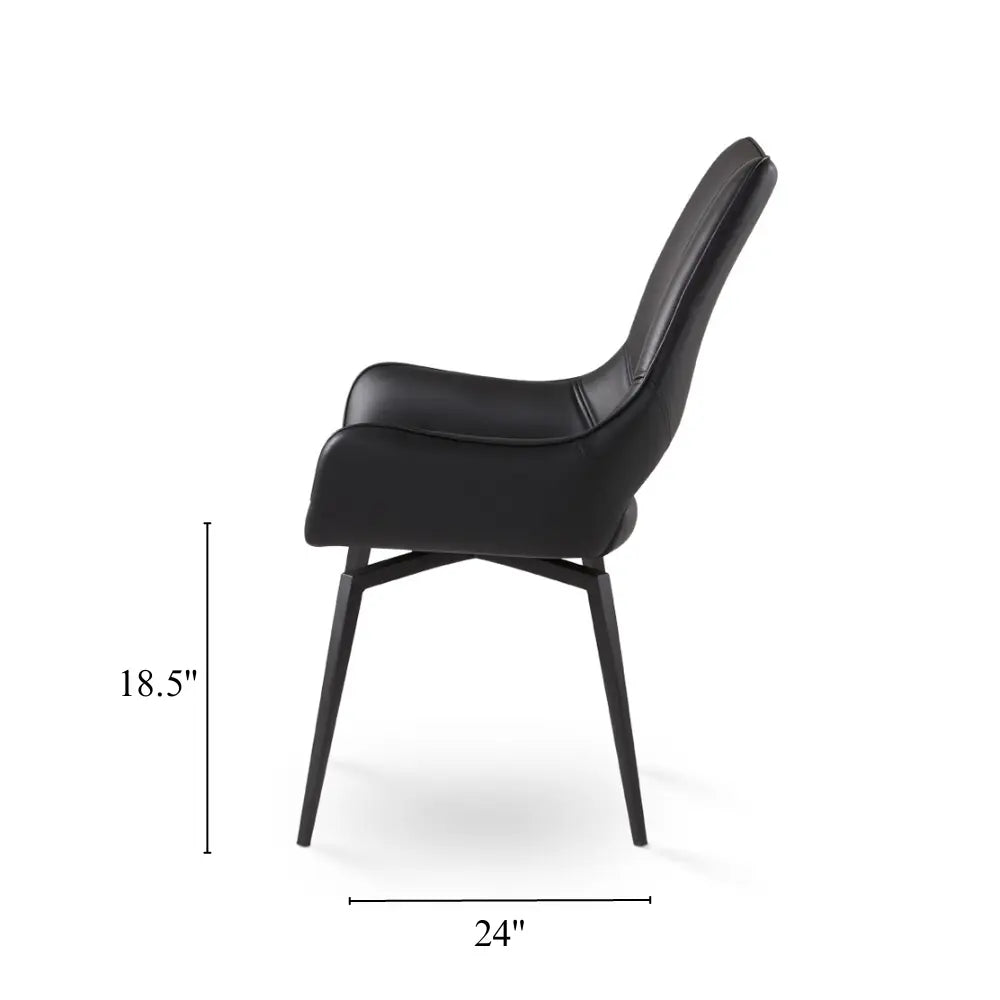 Bromley Swivel Dining Chair - Black - Xcella Furniture