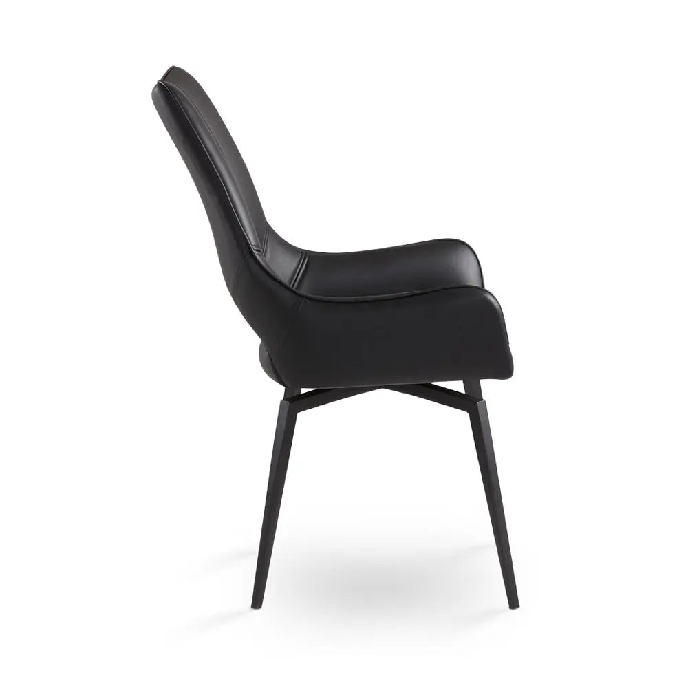 Bromley Swivel Dining Chair - Black - Xcella Furniture