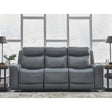 Ashley Mindanao Reclining Sofa in Steel Signature Design by Ashley