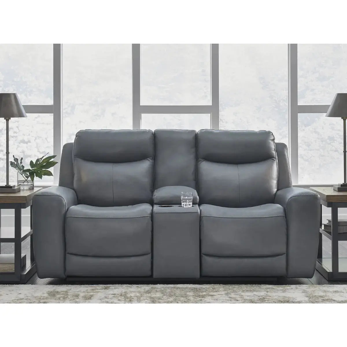 Ashley Mindanao Reclining Sofa in Steel Signature Design by Ashley