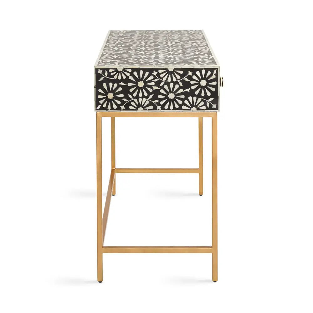 AUGUSTINE Bone Inlay Desk/Console - Complete Home Furnish