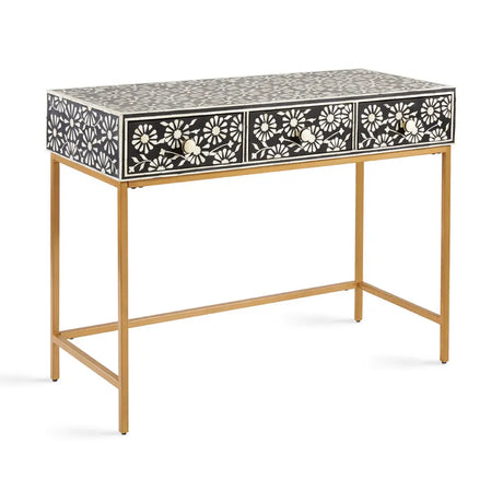 AUGUSTINE Bone Inlay Desk/Console - Complete Home Furnish