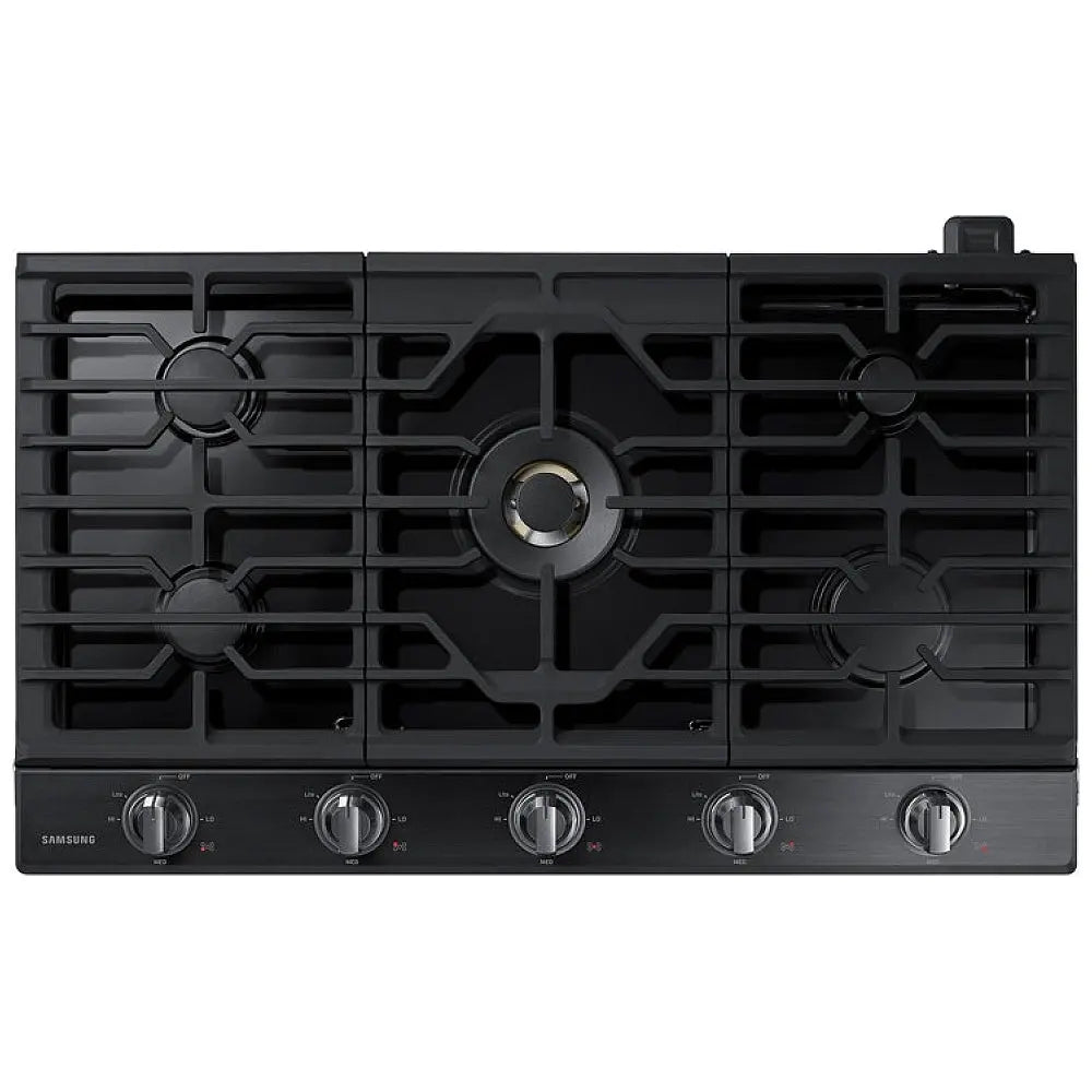 Samsung 36 inch 5-Burner Gas Cooktop in Black Stainless Steel NA36N7755TG - Complete Home Furnish