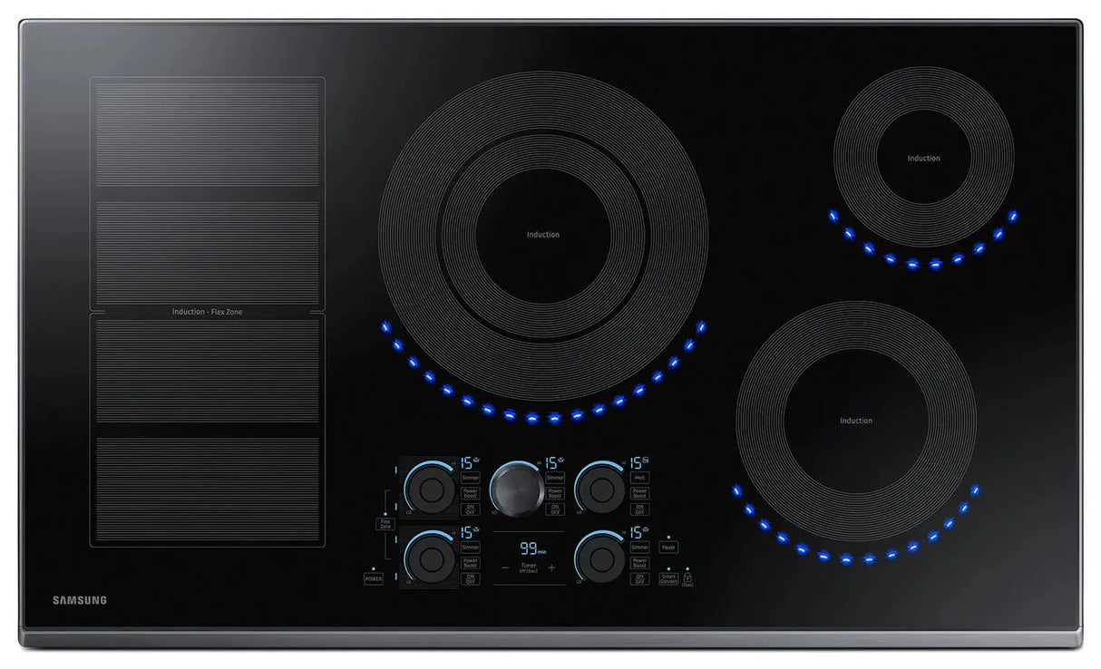 Samsung 36 inch 5-ElementElectric Cooktop in Black Stainless NZ36K7880UG - Complete Home Furnish