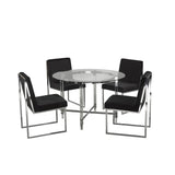 Oxford 5-Piece Dining Set in Black Brassex