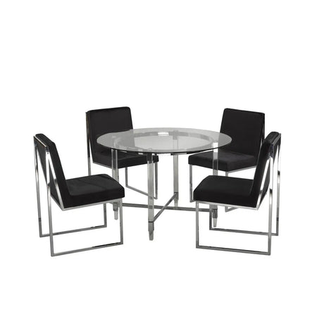 Oxford 5-Piece Dining Set in Black Brassex