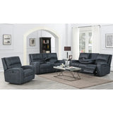 Perth Power Reclining Sofa Set in Stone Grey Blue Kwality