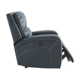 Perth Power Recliner in Stone Grey Blue Kwality