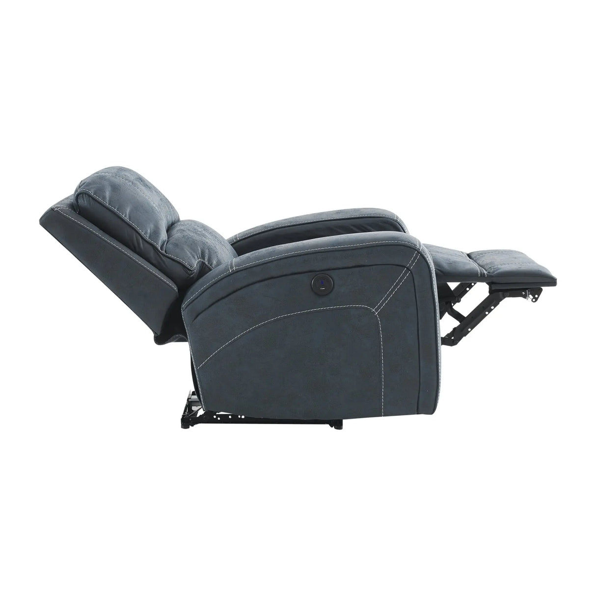 Perth Power Recliner in Stone Grey Blue Kwality