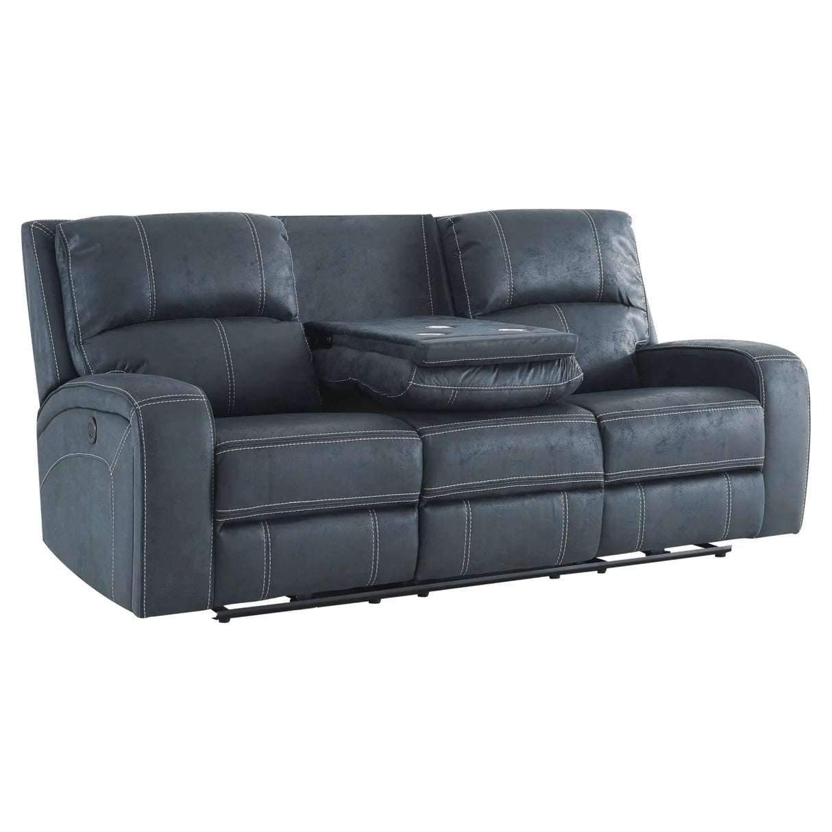 Perth Power Reclining Sofa Set in Stone Grey Blue Kwality