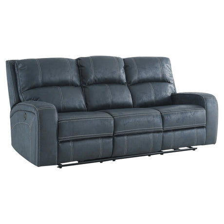 Perth Power Reclining Sofa Set in Stone Grey Blue Kwality