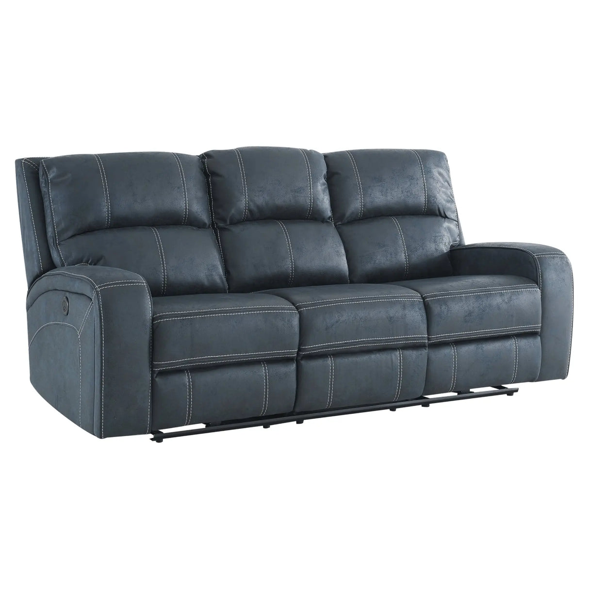 Perth Power Reclining Sofa in Stone Grey Blue Kwality