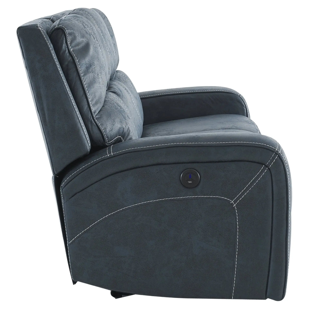 Perth Power Reclining Sofa in Stone Grey Blue Kwality