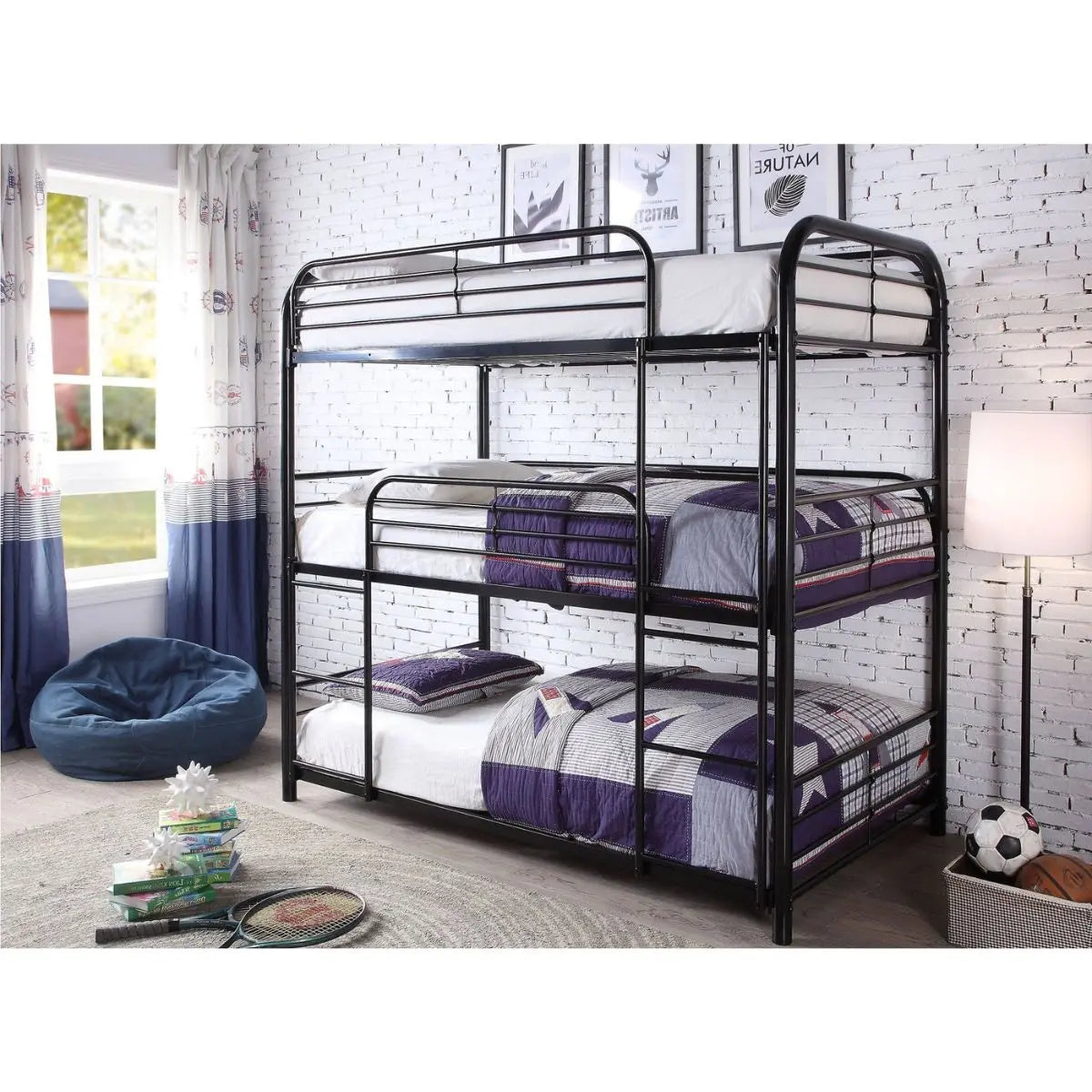 Metal Twin Triple Bunkbed B503 I.F.Furniture