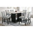 Folando 7 PC Marble Pub Dining Set in Grey Kwality