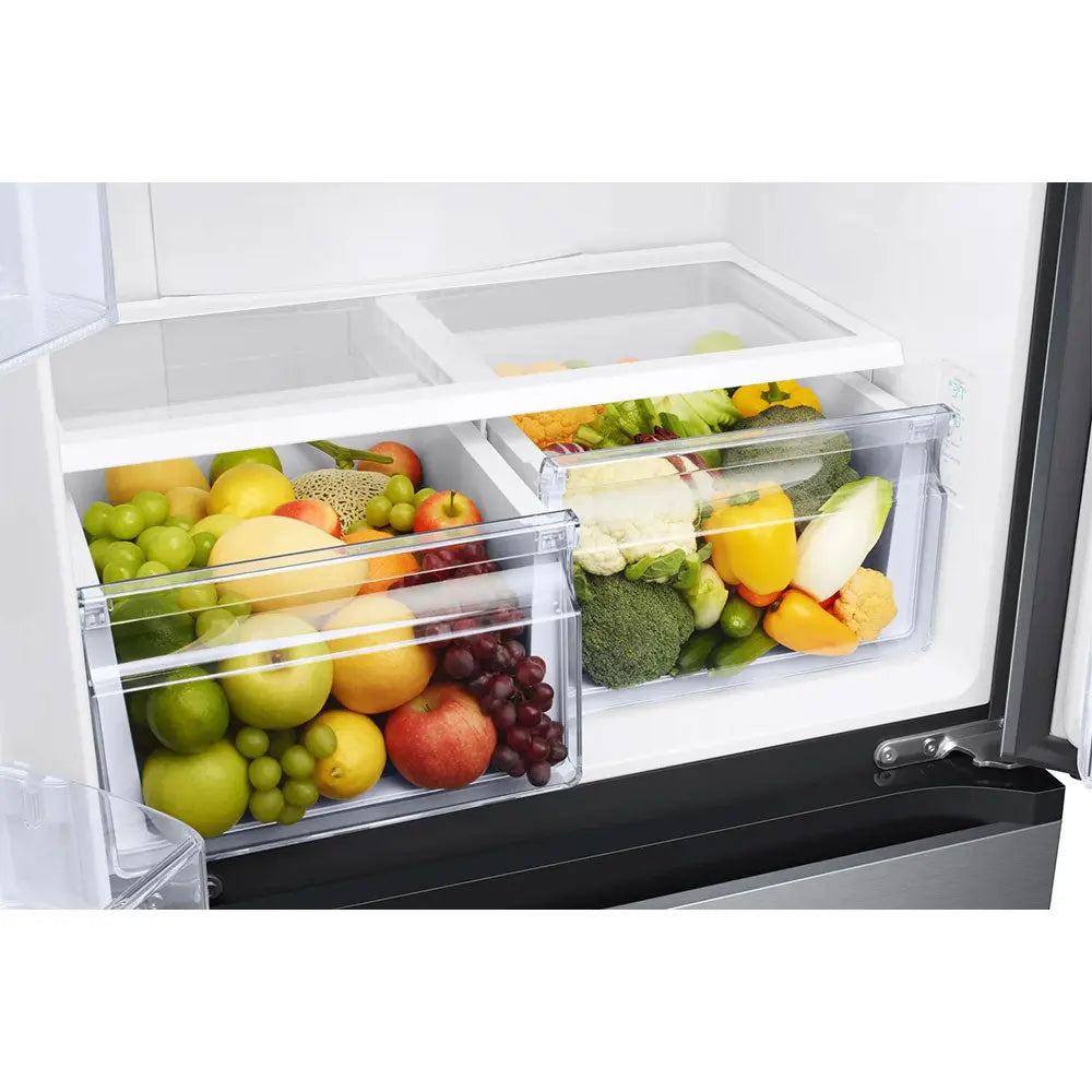 Samsung 32 inch 18 cu. ft. Counter-Depth French Door Refrigerator in Black Stainless RF18A5101SG Samsung