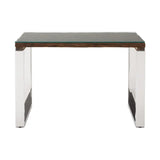 Railwood Desk Wood Glass Top - Complete Home Furnish