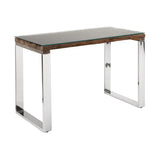 Railwood Desk Wood Glass Top - Complete Home Furnish