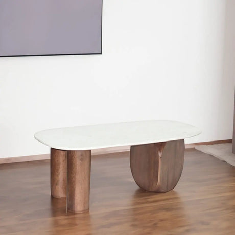 Sasha Coffee Table in Walnut/White Brassex