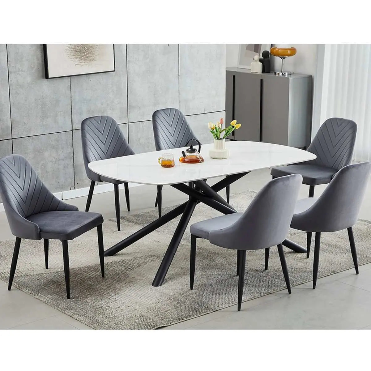 1530 Sintered Stone Oval Dining Set IF