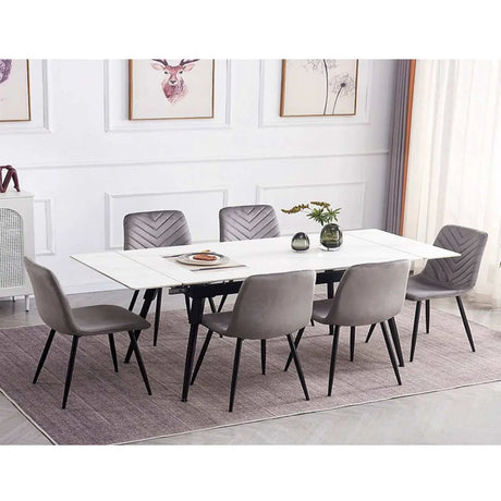 Sintered Stone 7Pc Extension Dining Set 1818 I.F.Furniture