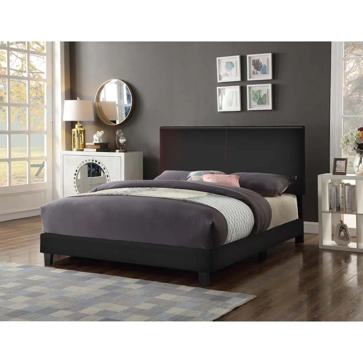 Titus Francis Bonded Leather Upholstered Bed Titus