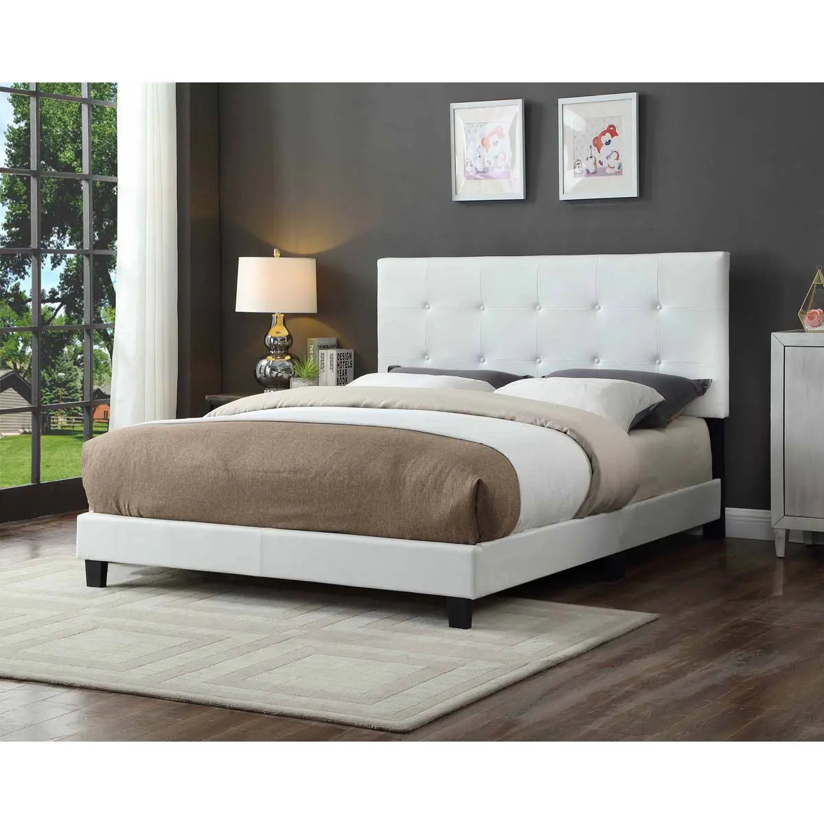 Titus Campbell Bonded Leather Upholstered Bed Titus