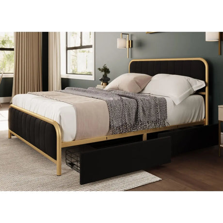 T2334 Modern Storage Bed in Black Titus