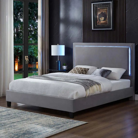 Titus Luna Upholstered Bed with LED Lights Titus