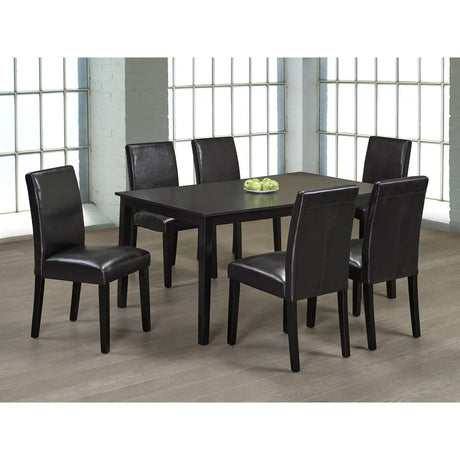 Titus Classic 7pc Bonded Leather Dining Set in Espresso