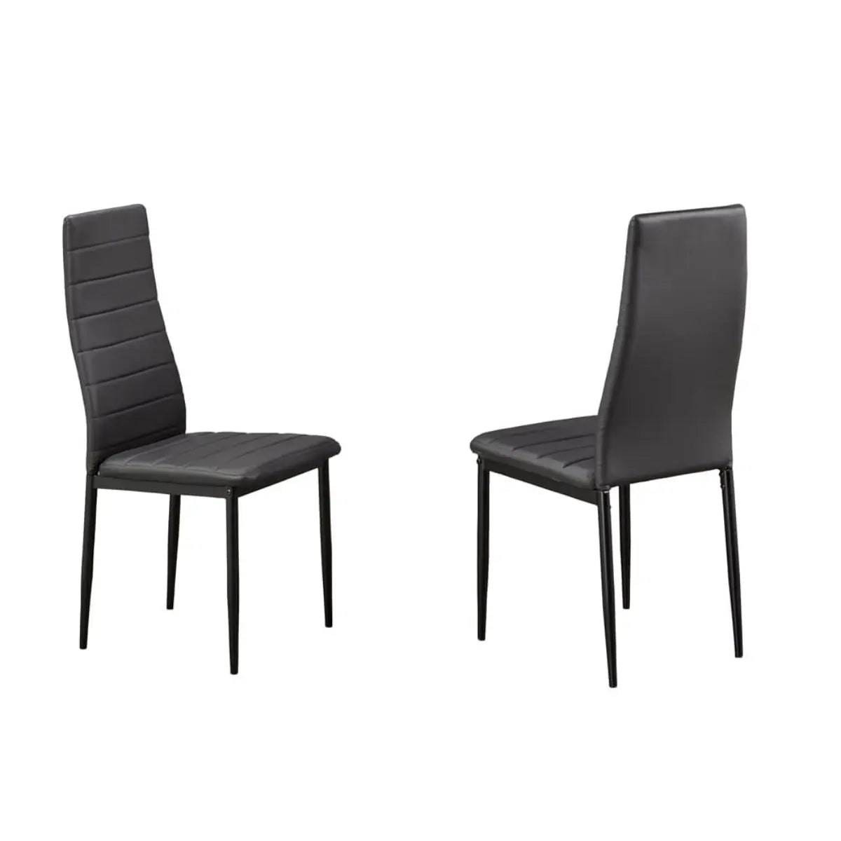 Modern Black Glass Dining Set T3407 Complete Home Furnish