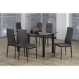 Modern Black Glass Dining Set T3407 Complete Home Furnish