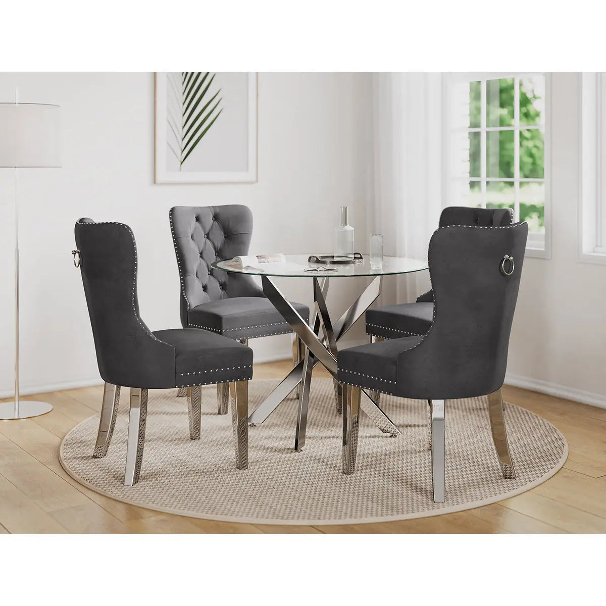 Titus Divine 5pc Glass Dining Set Titus