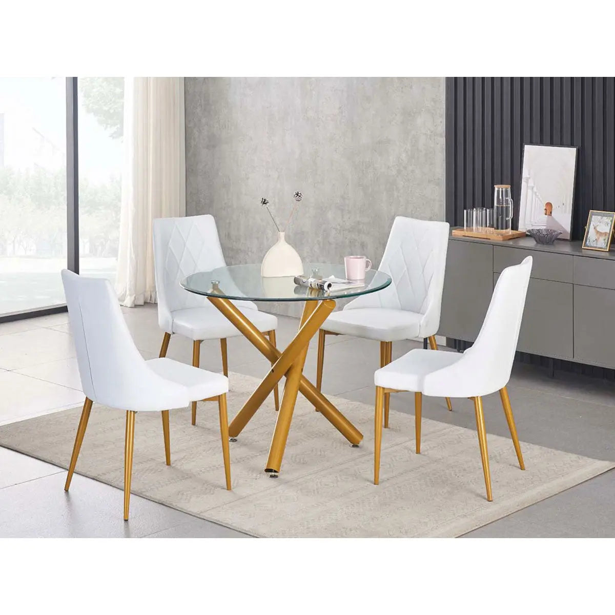 Titus Lavish 5pc Glass Dining Set Titus