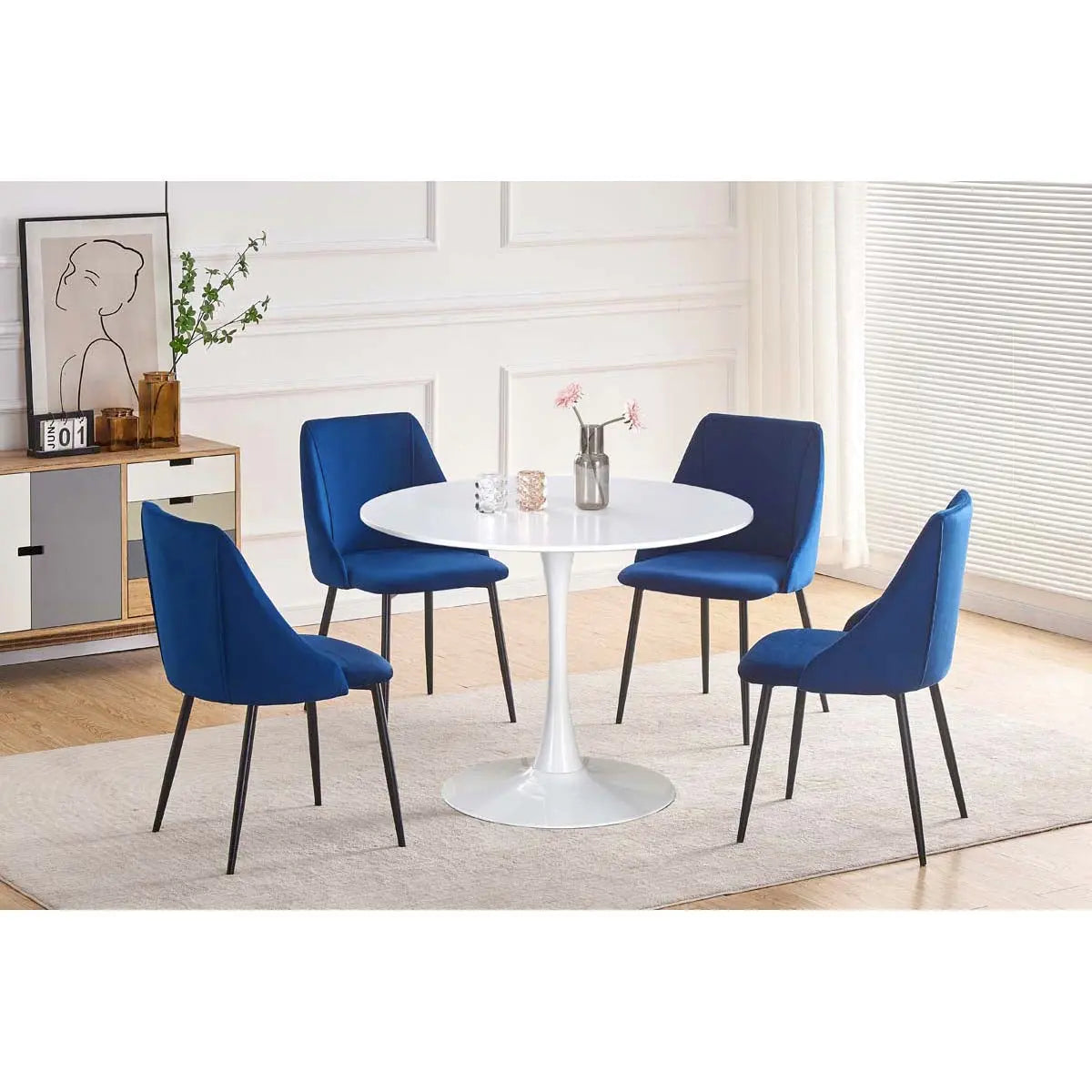 Titus Glam 5pc Wood Dining Set Titus