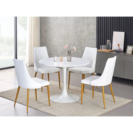 Titus Regal 5pc Wood Dining Set in White Titus