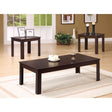 Titus 3-Piece Wood Coffee Table Set in Espresso Titus